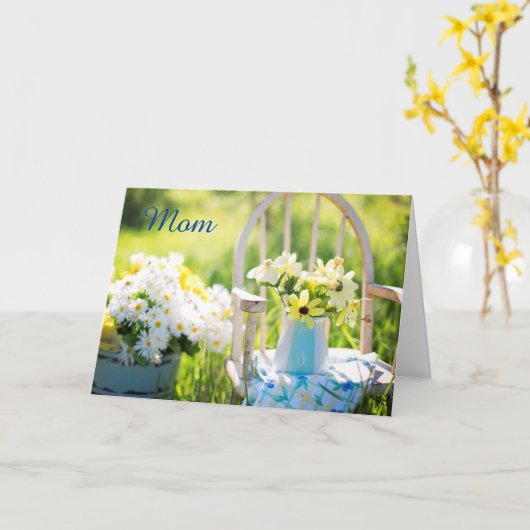 Outdoor Bloemen en Stilleven Moederdag Kaart (Gele Bloem)