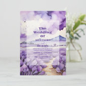 Outdoor Botanische Lavendel Bruiloft Kaart (Staand voorkant)