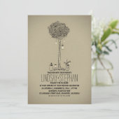 Outdoor bruiloft uit te nodigen met metselaar pott kaart (Staand voorkant)