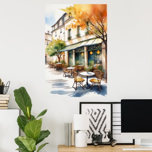 Outdoor Cafe Poster (Thuiskantoor)