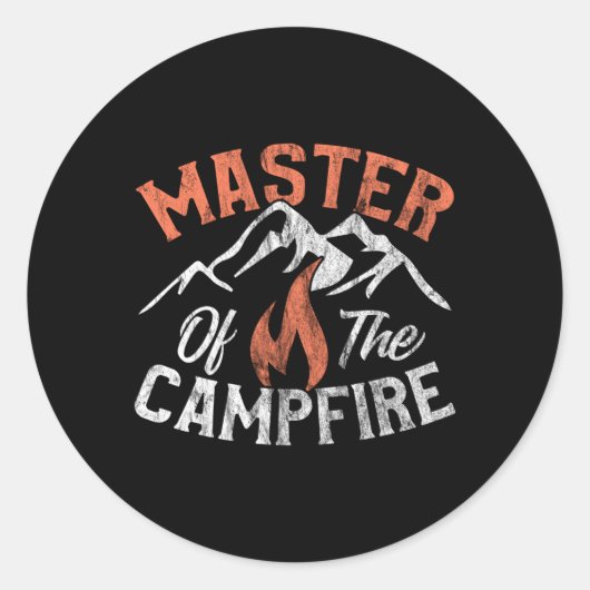 Outdoor Camg Master van kampvuur Ronde Sticker (Voorkant)