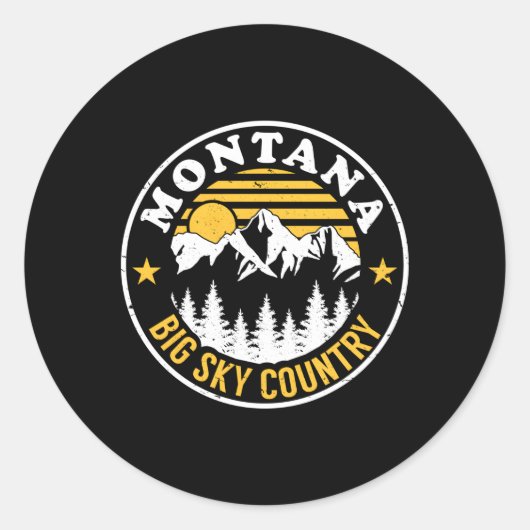 Outdoor Camg Montana Big Sky Land Ronde Sticker (Voorkant)
