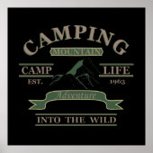 Outdoor camping camper leven poster (Voorkant)