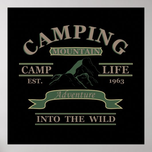 Outdoor camping camper leven poster (Voorkant)