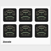 Outdoor camping camper leven vierkante sticker (Vel)