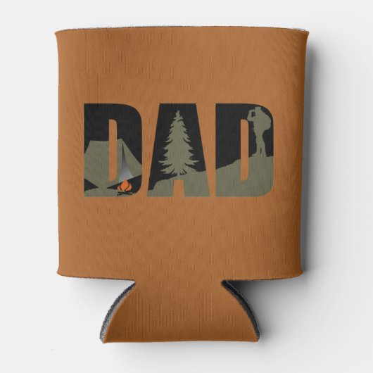 Outdoor camping vader blij camper blikjeskoeler (Voorkant)