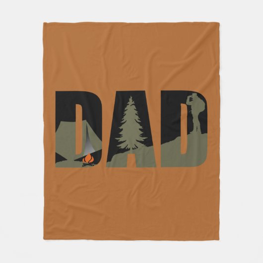 Outdoor camping vader blij camper fleece deken (Voorkant)