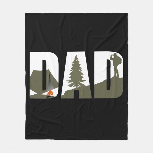 Outdoor camping vader blij camper fleece deken (Voorkant)