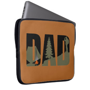 Outdoor camping vader blij camper laptop sleeve