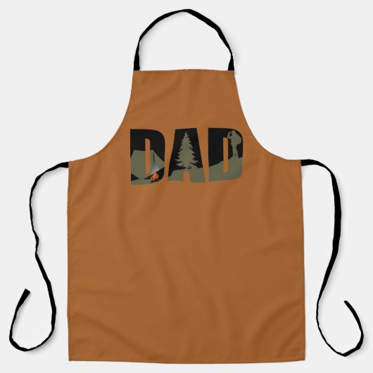 Outdoor camping vader blij camper schort (Voorkant)