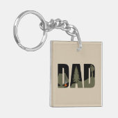 Outdoor camping vader blij camper sleutelhanger (Voorkant Links)