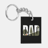 Outdoor camping vader blij camper sleutelhanger (Voorkant Links)