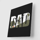 Outdoor camping vader blij camper vierkante klok (Hoek)