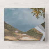 Outdoor Ceremonie Bomen Zomer Bloemen Bruiloft All In One Uitnodiging (Achterkant)