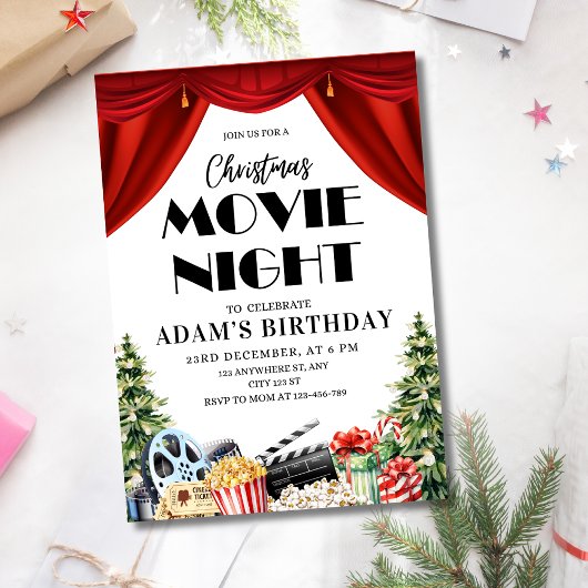 Outdoor Christmas Celebration Film Night Verjaarda Kaart
