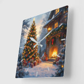 Outdoor Christmas Wall Clock Vierkante Klok (Hoek)