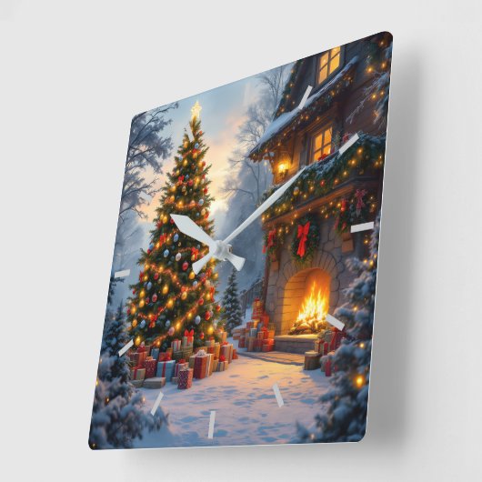 Outdoor Christmas Wall Clock Vierkante Klok (Hoek)