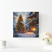 Outdoor Christmas Wall Clock Vierkante Klok (Huis)