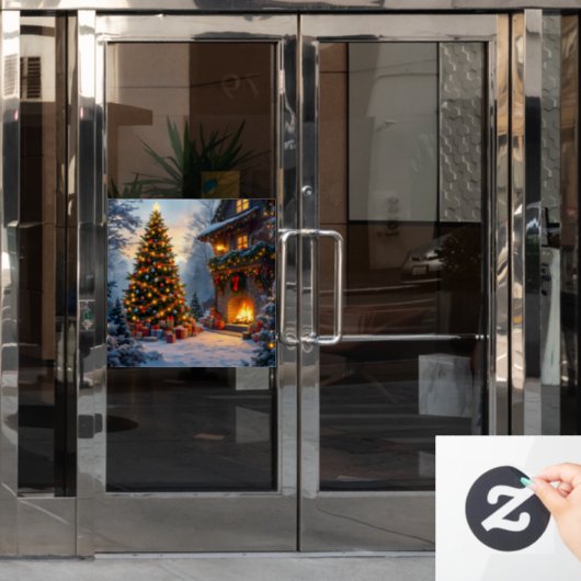 Outdoor Christmas Window Cling Raamsticker (Kantoordeur)