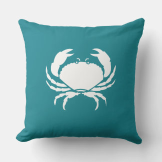 Outdoor CRAB / marine blauwgroen zee blauw kussen