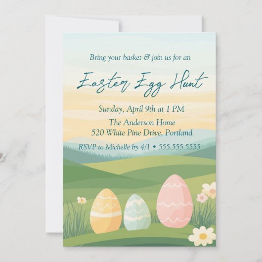 Outdoor Eggs en Natuur Easter Egg Hunt Kaart (Voorkant)