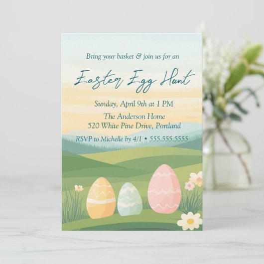 Outdoor Eggs en Natuur Easter Egg Hunt Kaart (Staand voorkant)