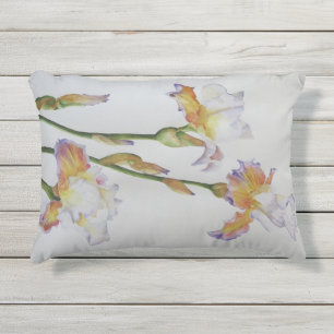 Outdoor Fabric Pillow met Iris Print Buitenkussen