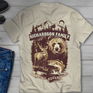 Outdoor Family Camping Voeg Jouw naam Land toe T-shirt