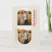 Outdoor Family Portrait Christmas Photo Folded Feestdagen Kaart (Voorkant)