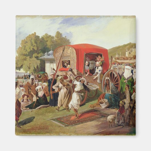 Outdoor Fete in Turkije, c.1830-60 Magneet (Voorkant)