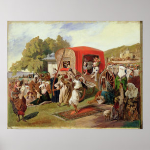 Outdoor Fete in Turkije, c.1830-60 Poster