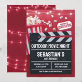 Outdoor Film Verjaardagsfeestje met Klapbord Kaart (Voorkant / Achterkant)