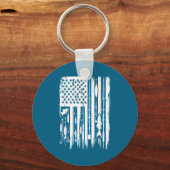 Outdoor Fishing American Flag Fisherman Fish Lover Sleutelhanger (Voorkant)