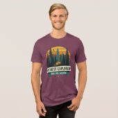 Outdoor Forest Explorer Camping Adventure Retro Tri-Blend Shirt (Voorkant volledig)