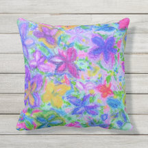Outdoor Garden Cushion  pasteelbloemen