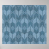 Outdoor Geo Step | Blue Arrow Pattern Poster (Voorkant)