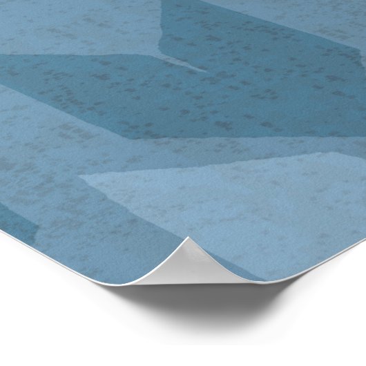 Outdoor Geo Step | Blue Arrow Pattern Poster (Hoek)