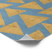 Outdoor Geo Step | Gold & Blue Pattern Poster (Hoek)