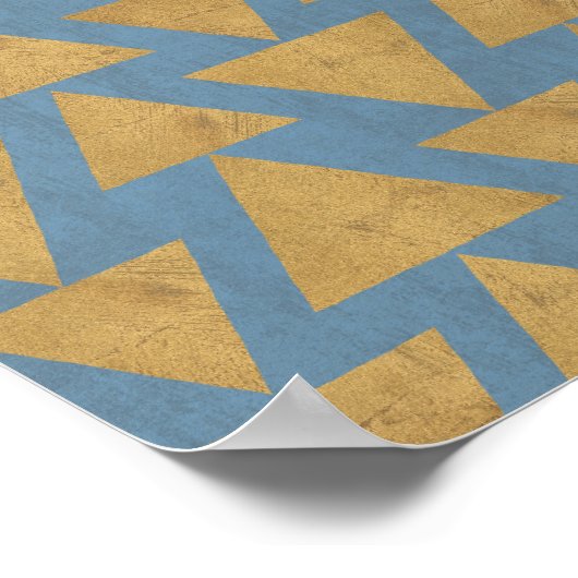 Outdoor Geo Step | Gold & Blue Pattern Poster (Hoek)