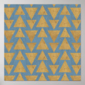 Outdoor Geo Step | Gold & Blue Pattern Poster (Voorkant)