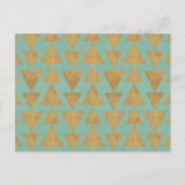 Outdoor Geo Step | Gold & Teal Pattern Briefkaart (Voorkant)