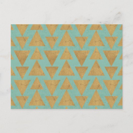 Outdoor Geo Step | Gold & Teal Pattern Briefkaart (Voorkant)
