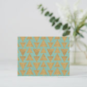 Outdoor Geo Step | Gold & Teal Pattern Briefkaart (Staand voorkant)
