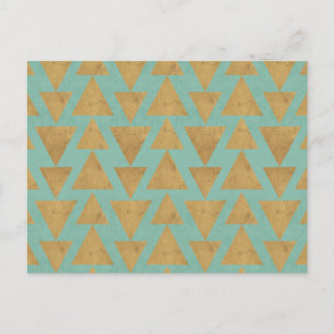 Outdoor Geo Step Gold & Teal Pattern Briefkaart