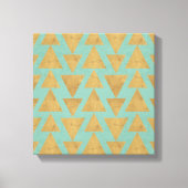 Outdoor Geo Step | Gold & Teal Pattern Canvas Afdruk (Voorkant)