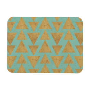 Outdoor Geo Step   Gold & Teal Pattern Magneet