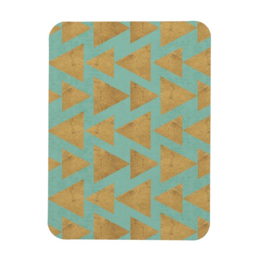 Outdoor Geo Step | Gold & Teal Pattern Magneet (Verticaal)