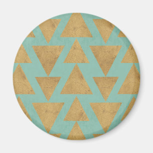 Outdoor Geo Step   Gold & Teal Pattern Magneet
