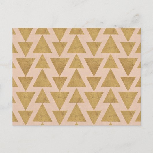 Outdoor Geo Step | Goud & koraal geometrisch patro Briefkaart (Voorkant)