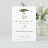 Outdoor Gevist lok haak trouwring RSVP Kaartje (Staand voorkant)